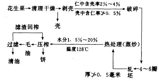 花生压榨工艺工序图
